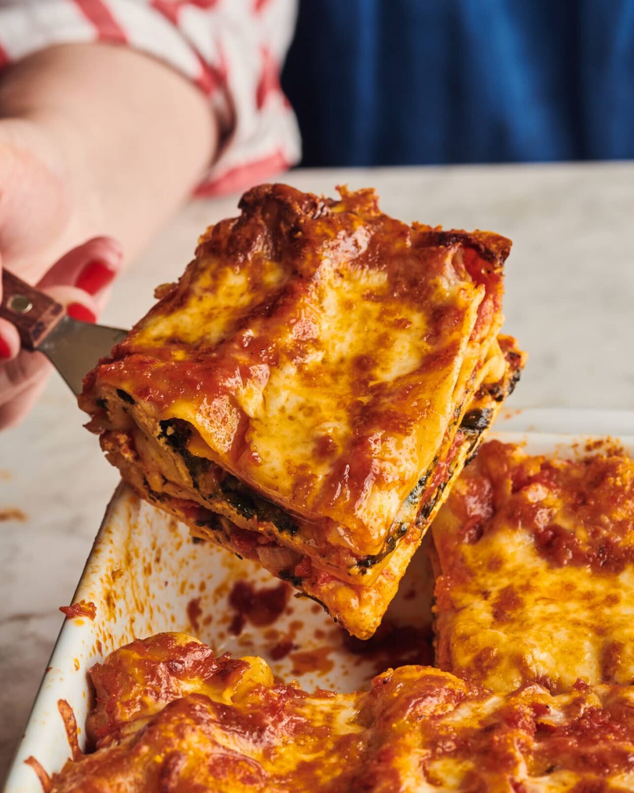 <p>This lasagna doesn&rsquo; t need much to turn it into a complete dinner.</p>