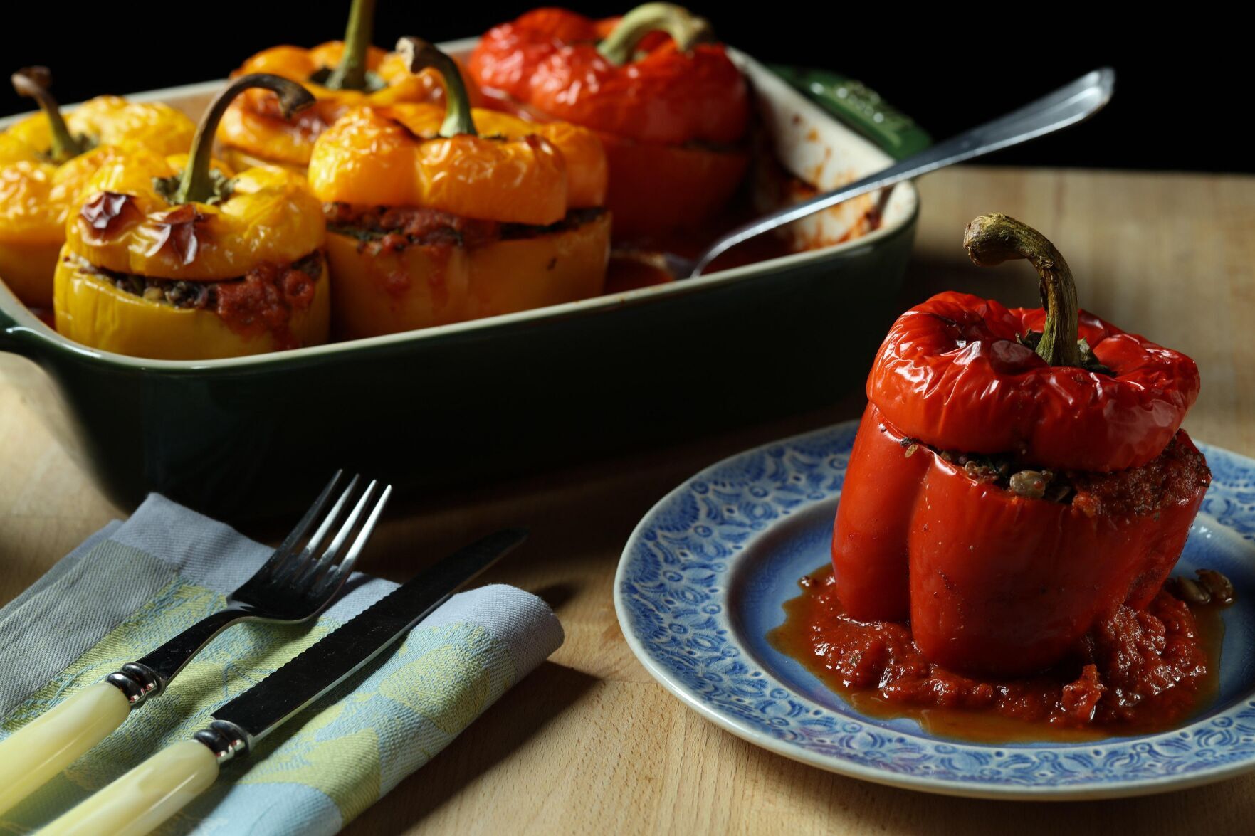 <p>Meatless stuffed peppers.</p>