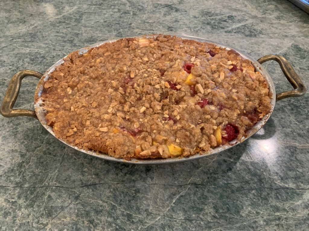 Seriously Simple: Say Goodbye To Summer With This Epic Peach Melba Buckle American Dessert