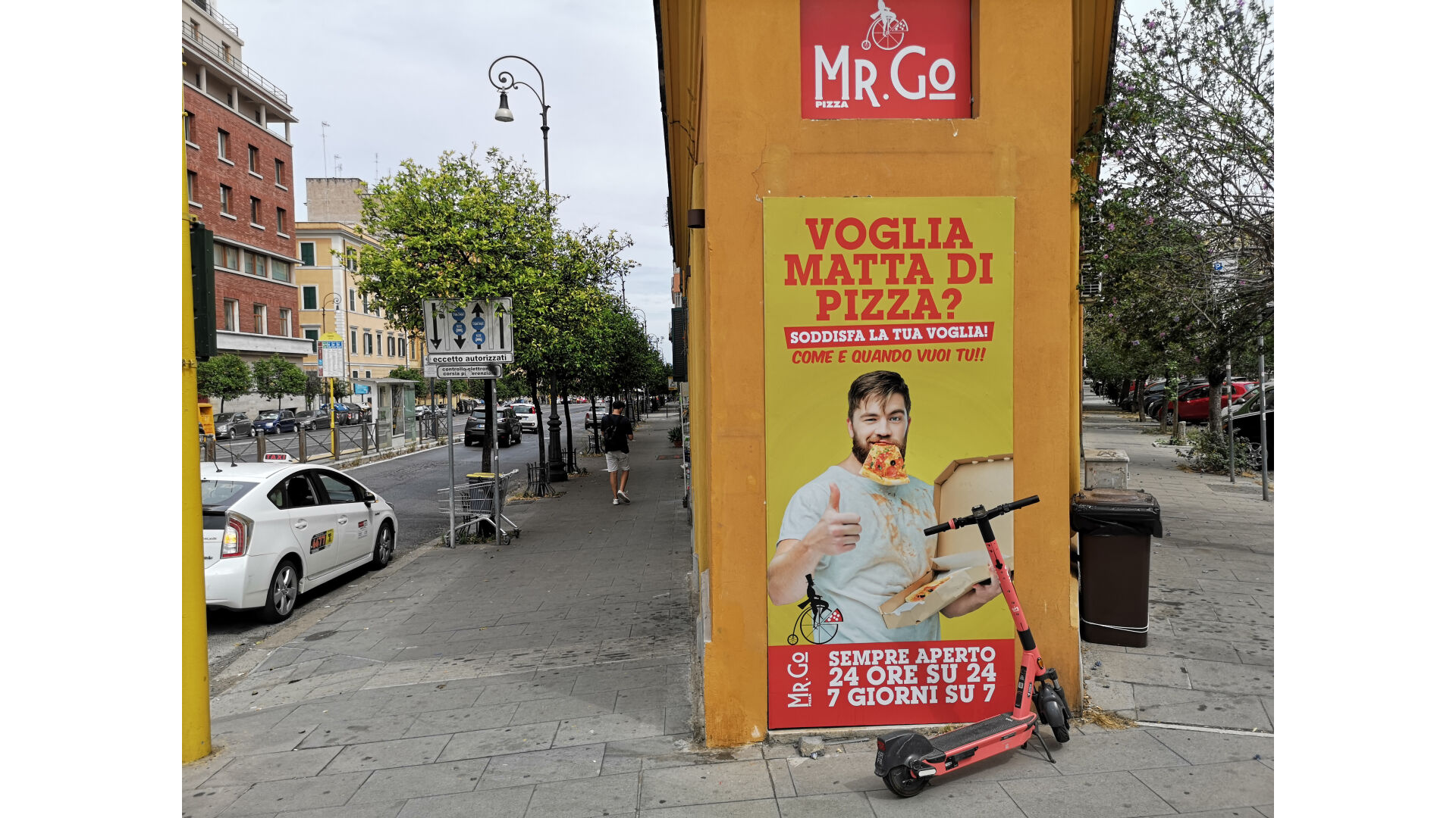 <p>Mr. Go is in a residential zone, between a hospital and a university area.</p>